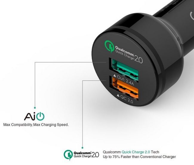 Fotografía - [Offre Alerte] Ce Aukey Charge rapide 2.0 compatible 2-Port USB Car Charger est 10,99 $ Après Coupon Sur Amazon